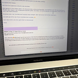 E-Mail Anfrage von Kundin Rezept_ 12 von 12 im August 2022 von Sonja Fuchs alias Fuchsmunter E-Mail Anfrage von Kundin Rezept_ 12 von 12 im August 2022 von Sonja Fuchs alias Fuchsmunter