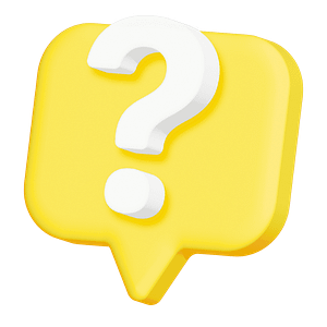 Fragezeichen - Warum nehme ich nicht ab Gelbes Sprechblasen-Symbol mit weißem 3D-Fragezeichen – Symbolbild für häufige Fragen zum Thema Abnehmen