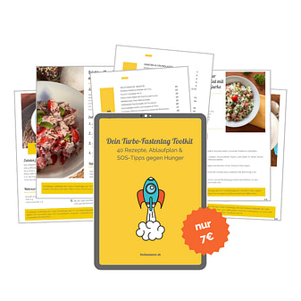 Toolkit zum Turbo-Fastentag – 40 Rezepte, Ablaufplan & SOS-Tipps gegen Hunger Titelbild vom Turbo-Fastentag Toolkit mit 40 Rezepten, Ablaufplan und SOS-Tipps gegen Hunger