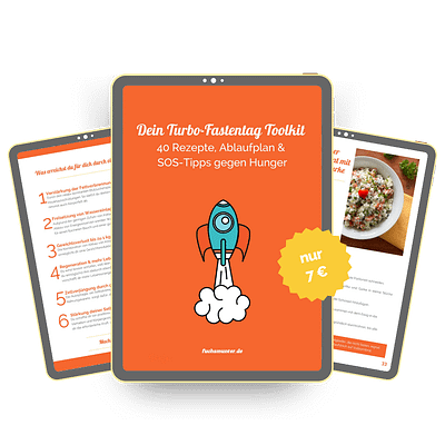 Dein Tookit zum Turbo-Fastentag Abnehmen leicht gemacht Cover vom Toolkit zum Turbo-Fastentag mit Rezepten, Ablaufplan und SOS-Tipps – Abnehmen leicht gemacht